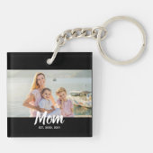Mom Established Script Photo Custom Date キーホルダー (裏面)