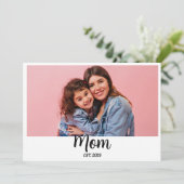 Mom Established Script Photo First Mother’s Day カード (スタンド正面)