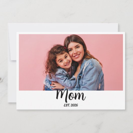 Mom Established Script Photo First Mother’s Day カード (正面)