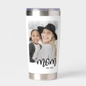 Mom Established Script Photo Gift 保温保冷タンブラー (背面)
