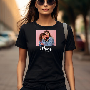 Mom Established Script Photo  Tシャツ