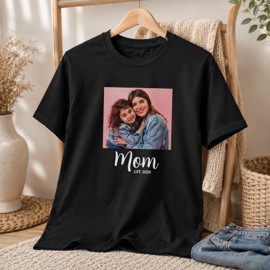 Mom Established Script Photo  Tシャツ