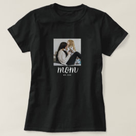Mom Established Script Photo T-Shirt Tシャツ
