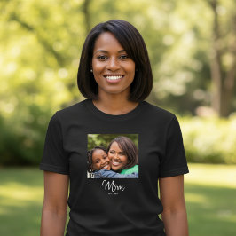 Mom Established Script Photo T-Shirt Tシャツ