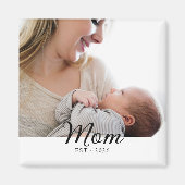 Mom Established Simple Photo 母の日 マグネット (正面)