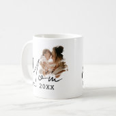 Mom Established Simple Script カスタムフォト コーヒーマグカップ (正面左)