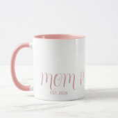 Mom Established Sweet Pink Script New Mom Gift マグカップ (左)