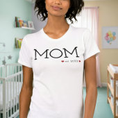 Mom Established Two Hearts Black Minimal Tシャツ