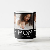 Mom Established Typography Black 3 Photo コーヒーマグカップ (中央)
