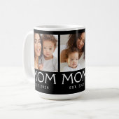 Mom Established Typography Black 3 Photo コーヒーマグカップ (正面左)