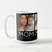Mom Established Typography Black 3 Photo コーヒーマグカップ (左)