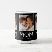 Mom Established Typography Black 3 Photo コーヒーマグカップ (中央)