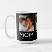 Mom Established Typography Black 3 Photo コーヒーマグカップ (左)