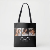 Mom Established Typography Black 3 Photo トートバッグ (正面)