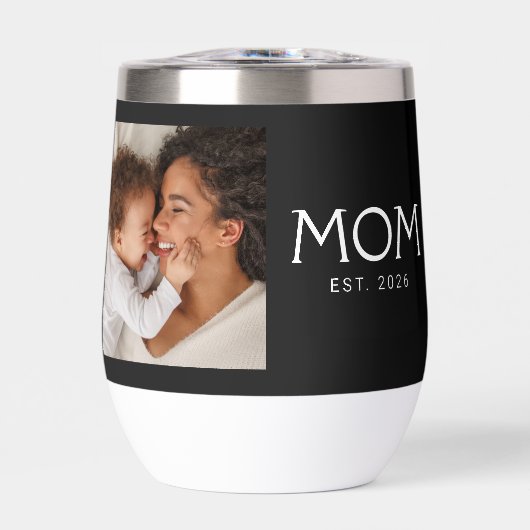 Mom Established Typography Black Photo (正面)