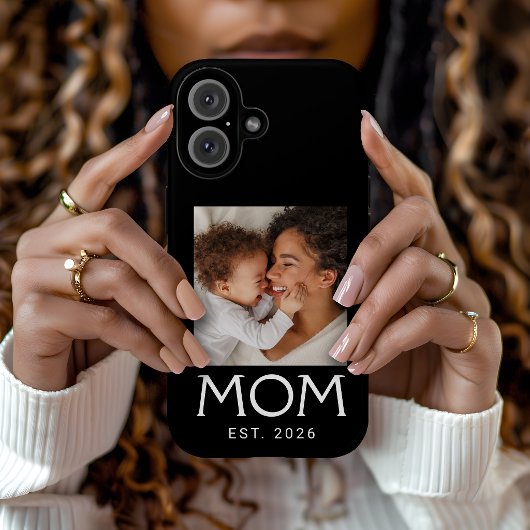 Mom Established Typography Photo Black Case-Mate iPhoneケース