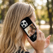 Mom Established White Elegant Script Photo iPhoneケース