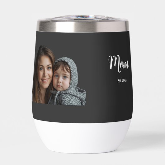 Mom Established Year Black Modern Script  (正面)