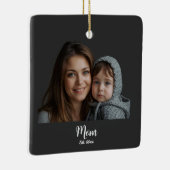 Mom Established Year Black Modern Script  セラミックオーナメント (右)