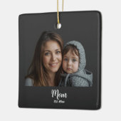 Mom Established Year Black Modern Script  セラミックオーナメント (左)