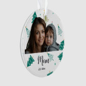 Mom Established Year Christmas Tree Modern Script  オーナメント (正面)