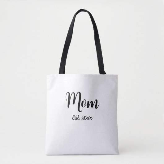 Mom Established Year New Mom Gift Tote トートバッグ (正面)