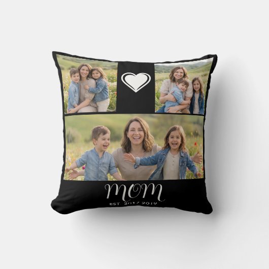 Mom EstablishedScript Black 3 Photo クッション (正面)
