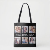 Mom Ever最高のおもしろいモダン6写真（白黒） トートバッグ (正面)