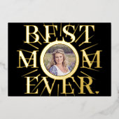 Mom Ever最高のタイポグラフィ母の日の写真 箔シーズンカード (正面)