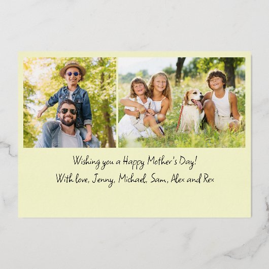 Mom Ever最高のタイポグラフィ母の日の写真 箔シーズンカード (裏面)