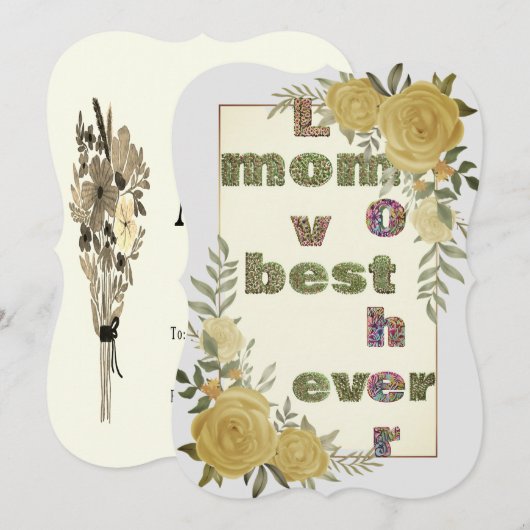 Mom Ever最高の – マザーズデイパーソナライズされたカードウィット (正面/裏面)