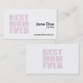 Mom Ever 最高の – 低ポリ幾何三角形 – ピンク 名刺 (正面/裏面)