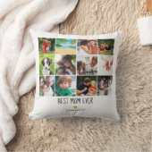 Mom Ever 最高の 12写真コラージュ金ゴールドハート クッション (ブランケット)