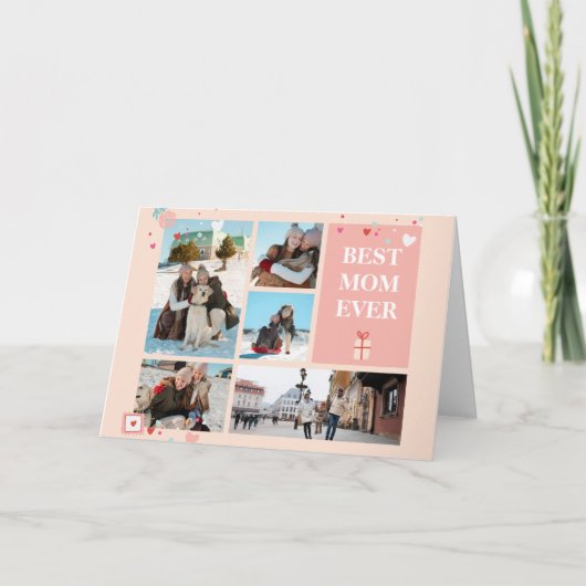 Mom Ever 最高の 5 Photo Mother's Day Collageカード 招待状 (正面)