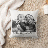 Mom Ever 最高の Black and White Script Photo クッション (ブランケット)