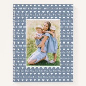 Mom Ever 最高の Blueハート写真 ノートブック (正面)