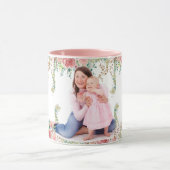 Mom Ever 最高の Greeneryフローラ母ベビー写真 マグカップ (中央)