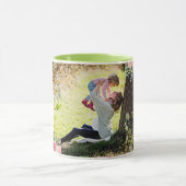 Mom Ever 最高の Greeneryフローラ母ベビー写真 マグカップ (中央)