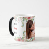 Mom Ever 最高の Greeneryフローラ母ベビー写真 モーフィングマグカップ (正面左)