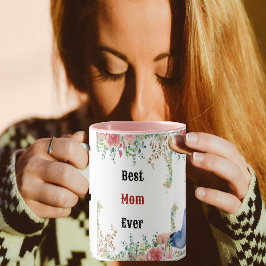 Mom Ever 最高の Greeneryフローラ母ベビー写真 モーフィングマグカップ