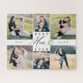 Mom Ever 最高の Momスクリプトハート写真コラージュ ジグソーパズル (横)