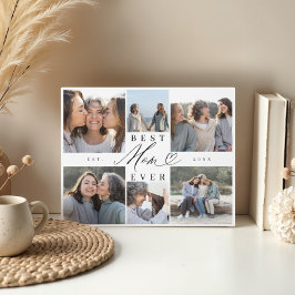 Mom Ever 最高の Momスクリプトハート写真コラージュ フォトプラーク