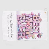 *~ MOM EVER 最高の Mother Dayハート花AP72 ゴルフタオル (横)