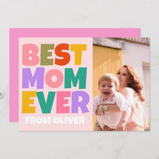 Mom Ever 最高の Mothers Day写真カラフル カード