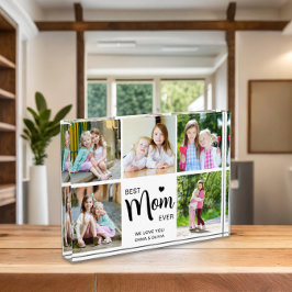 Mom Ever 最高の Mothers Day白黒フォトブロック フォトブロック