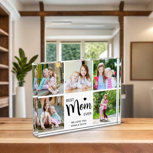 Mom Ever 最高の Mothers Day白黒フォトブロック フォトブロック