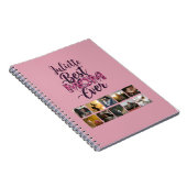 Mom Ever 最高の Pinkフローラ写真コラージュ ノートブック (右側)