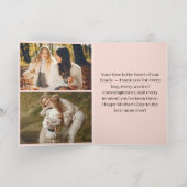 Mom Ever 最高の Pinkフローラ母の日の写真 箔シーズンカード (内側レイダウン)