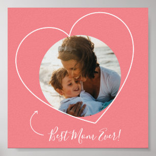 Mom Evere Photo最高のハートポスター ポスター