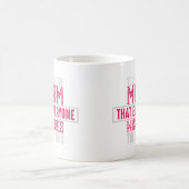 Mom Everyone Wishes Hearts Pattern Pink Typography コーヒーマグカップ (中央)